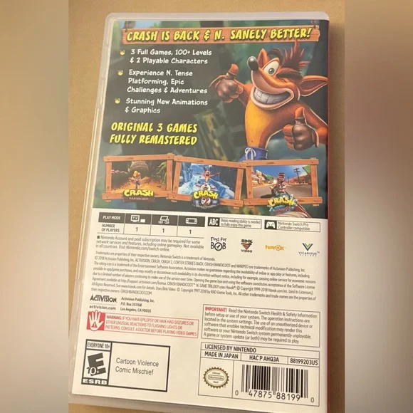 Crash Bandicoot N. Sane Trilogy for Nintendo Switch - Picture 2 of 3